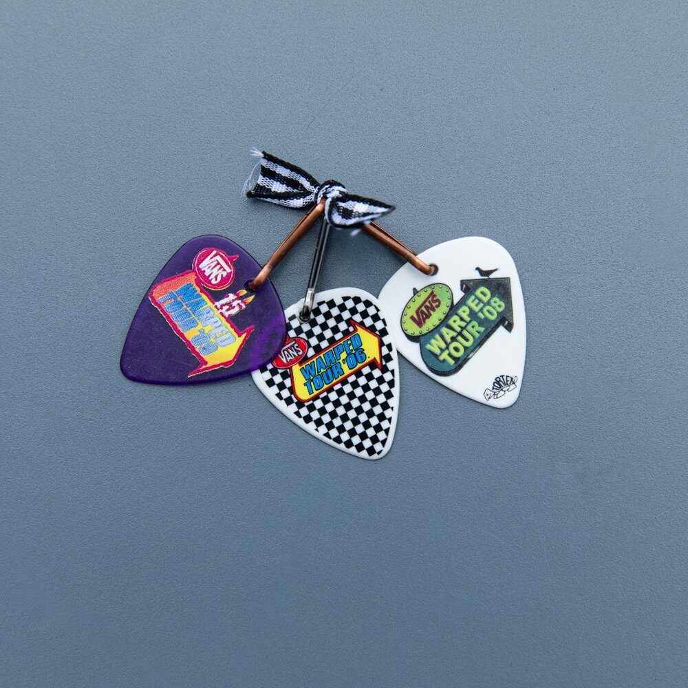 Vintage Guitar Pick Warped Tour Zipps: 2006, 2008, 2009 (set of 3)